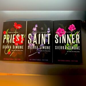 Brand new book set. 3 books total Priest, Saint, Sinner trilogy by Sierra Simone